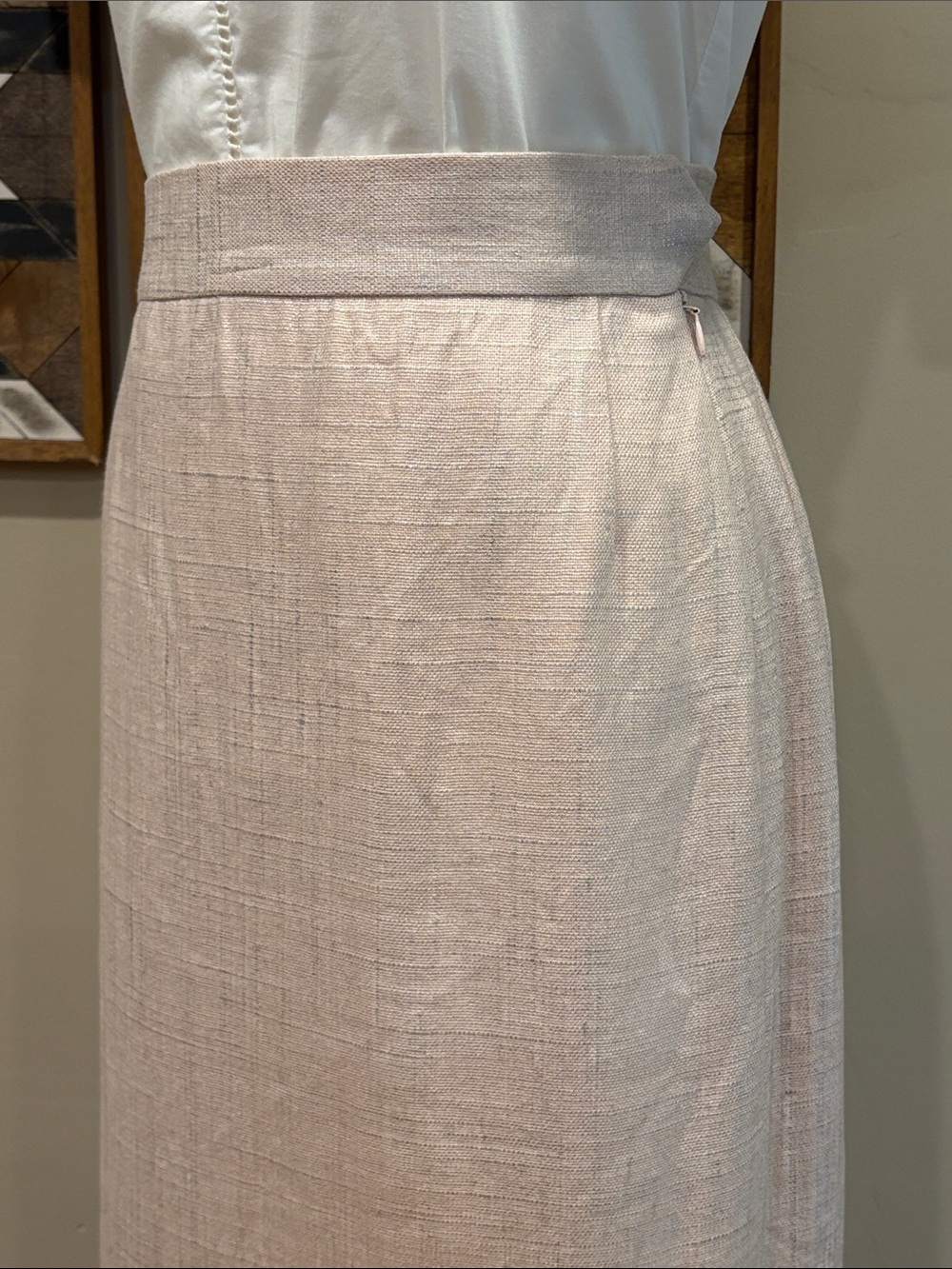 Vintage Ralph Lauren Collection Light Pink Linen Pencil Skirt size 6 - Picture 5 of 13